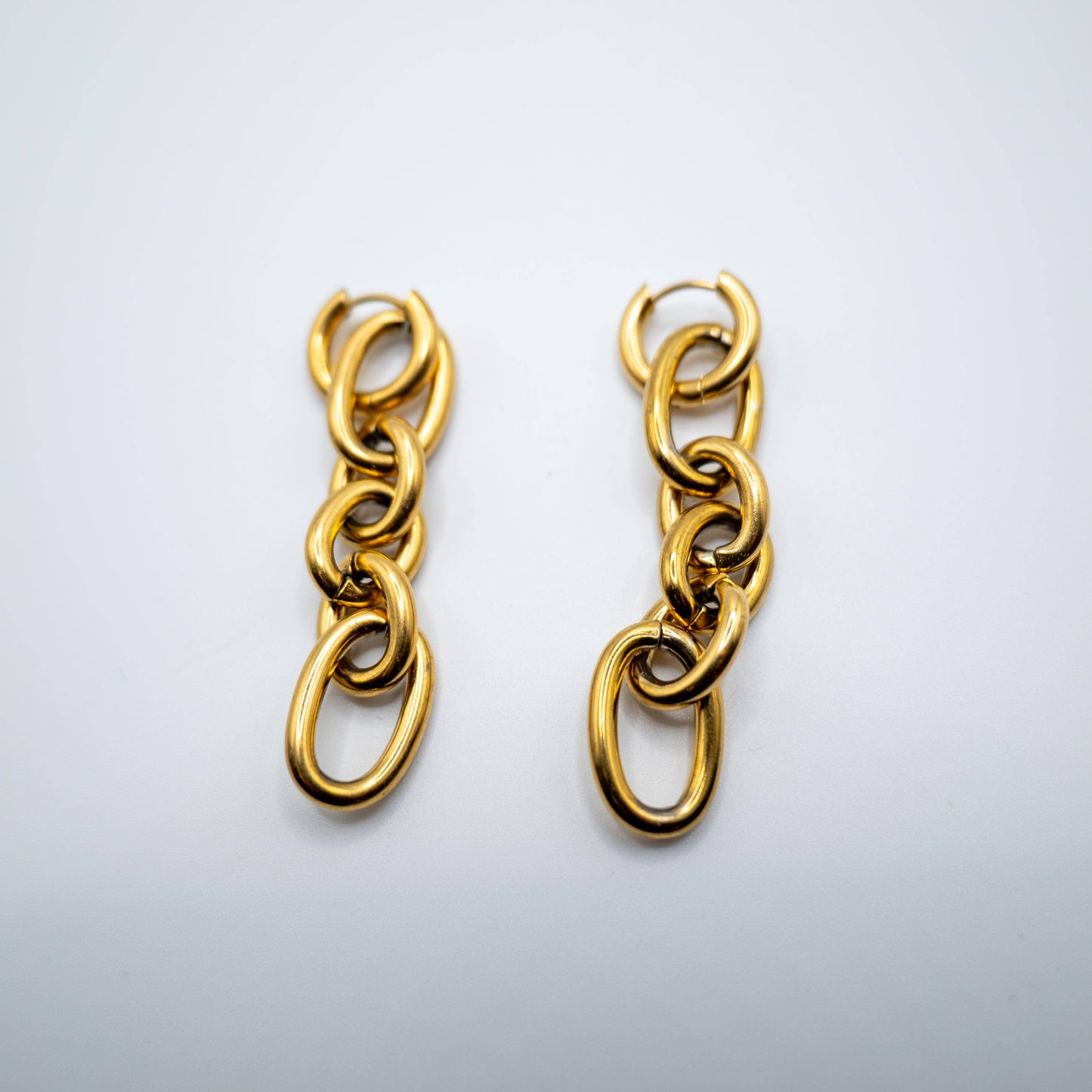 Huggie Hoop Chain Statement Earrings: Italy