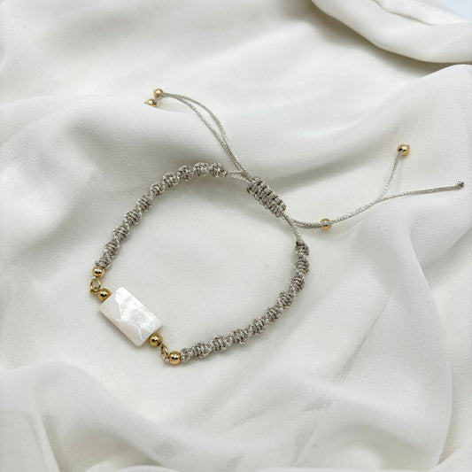 Rope Bracelet with Mother of Pearl and Gold: Italy