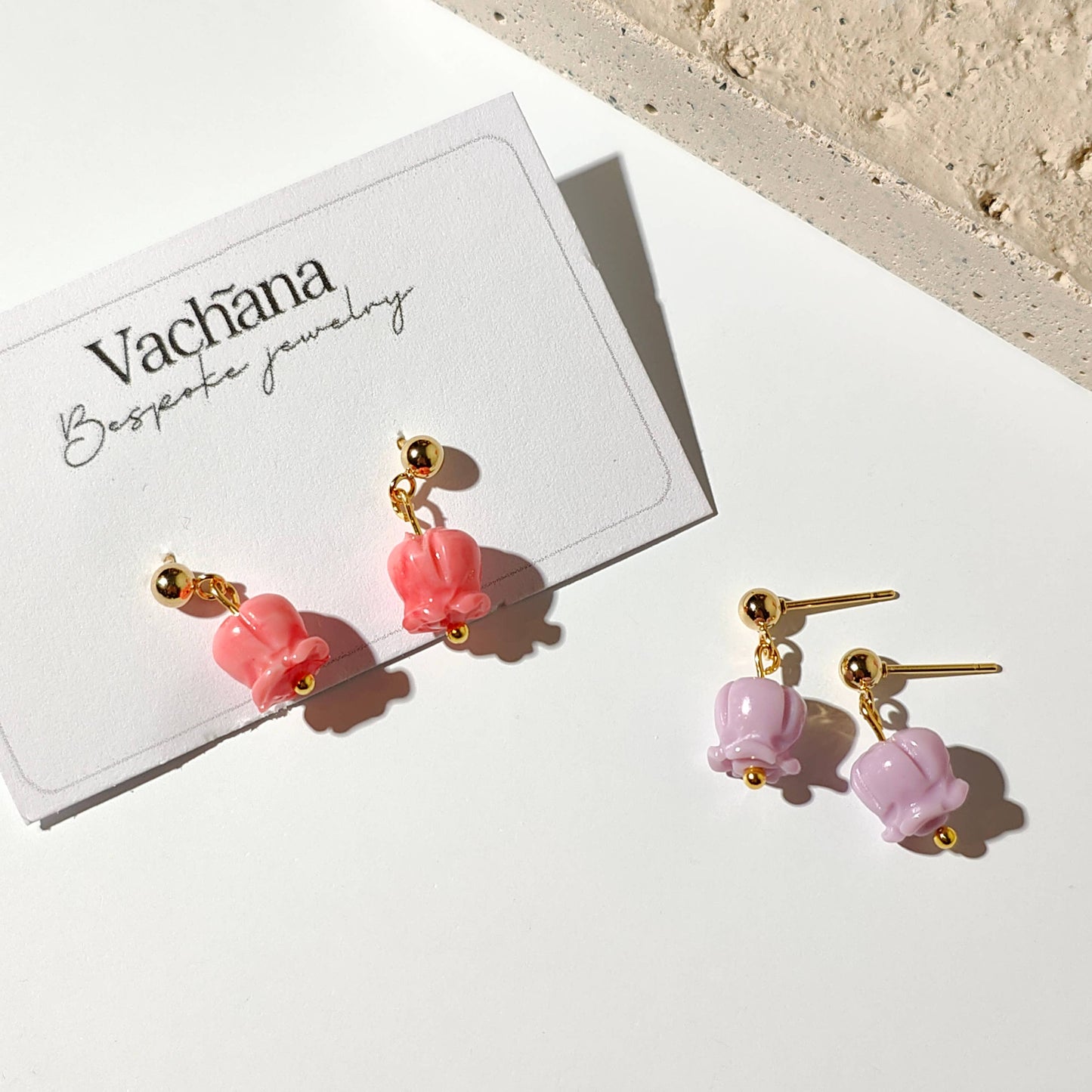 Gemstone Rose Stud Earrings: Purple: United Kingdom