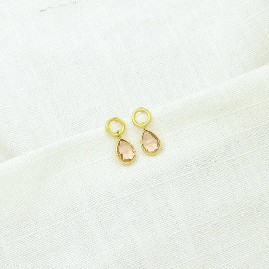 Gold Circle Post with Morganite Earrings: Germany