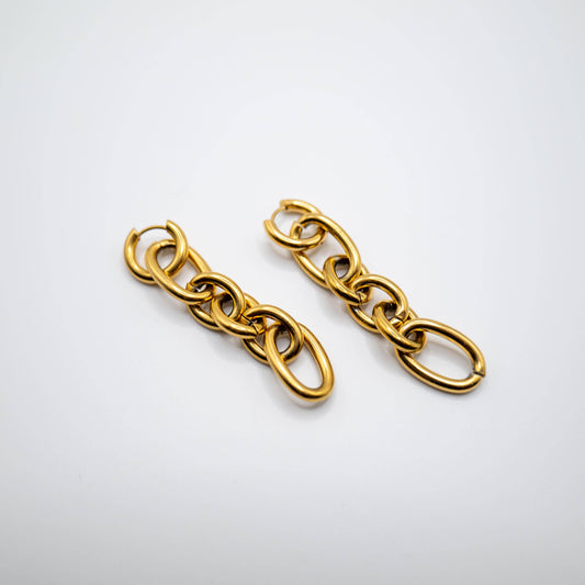 Huggie Hoop Chain Statement Earrings: Italy