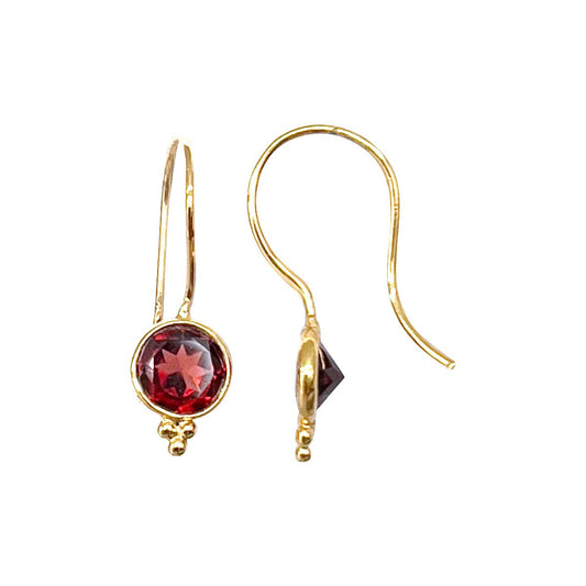 Gold and Mariette Garnet Fine Stone Earrings: France