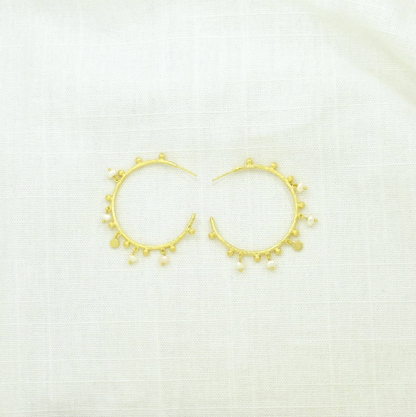 Gold Sophie Pearl Hoop Earrings: Germany